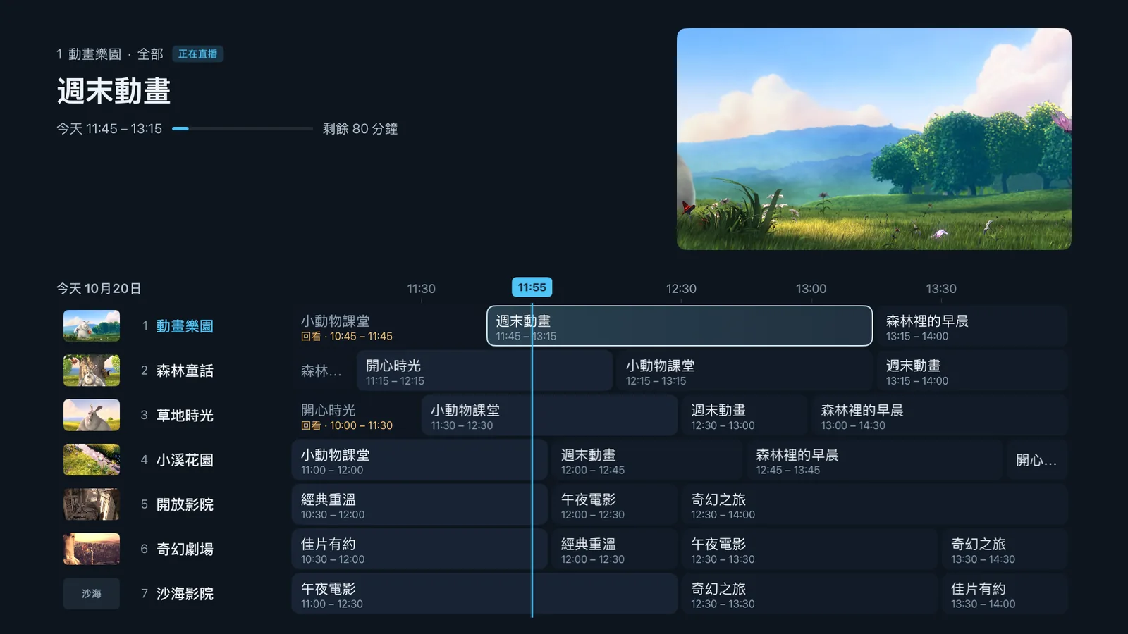 Apple TV · Android TV · 節目表
